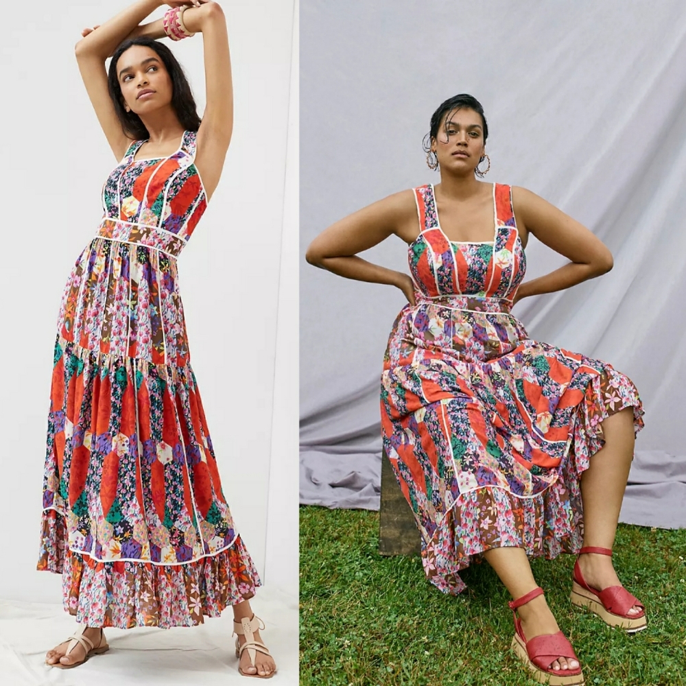 Anthropologie Square Neck Maxi Dress
